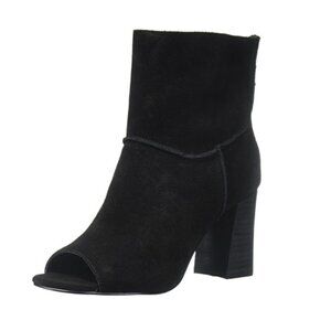 NWT Sbicca Black Suede Peep Toe Bootie